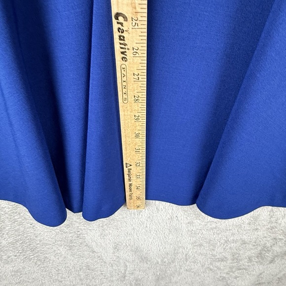 Maggy London Dress Size 8 Blue & Black Colorblock S/S Circle Skirt Stretch - Picture 5 of 8